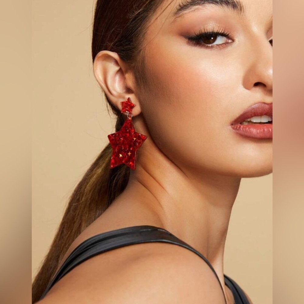 Free People Red Seeing Stars Earrings
